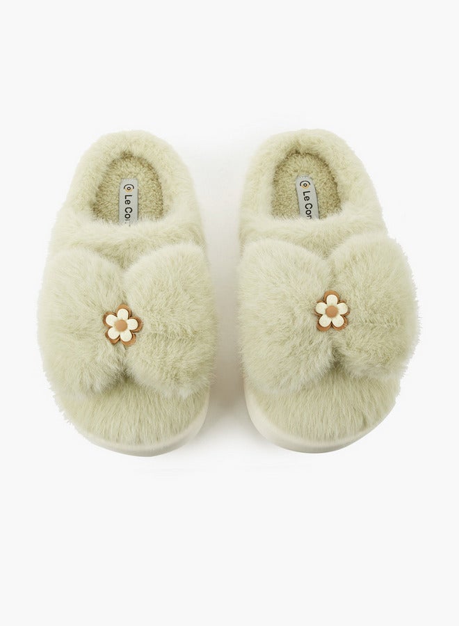 Le Confort Women Floral Accent Bedroom Slides - Image 3